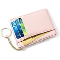 thumbnail image 3 of Cartera pequeña y delgada Meskcv con tarjetero y bolsillo frontal con bloqueo RFID rosa, 3 of 5