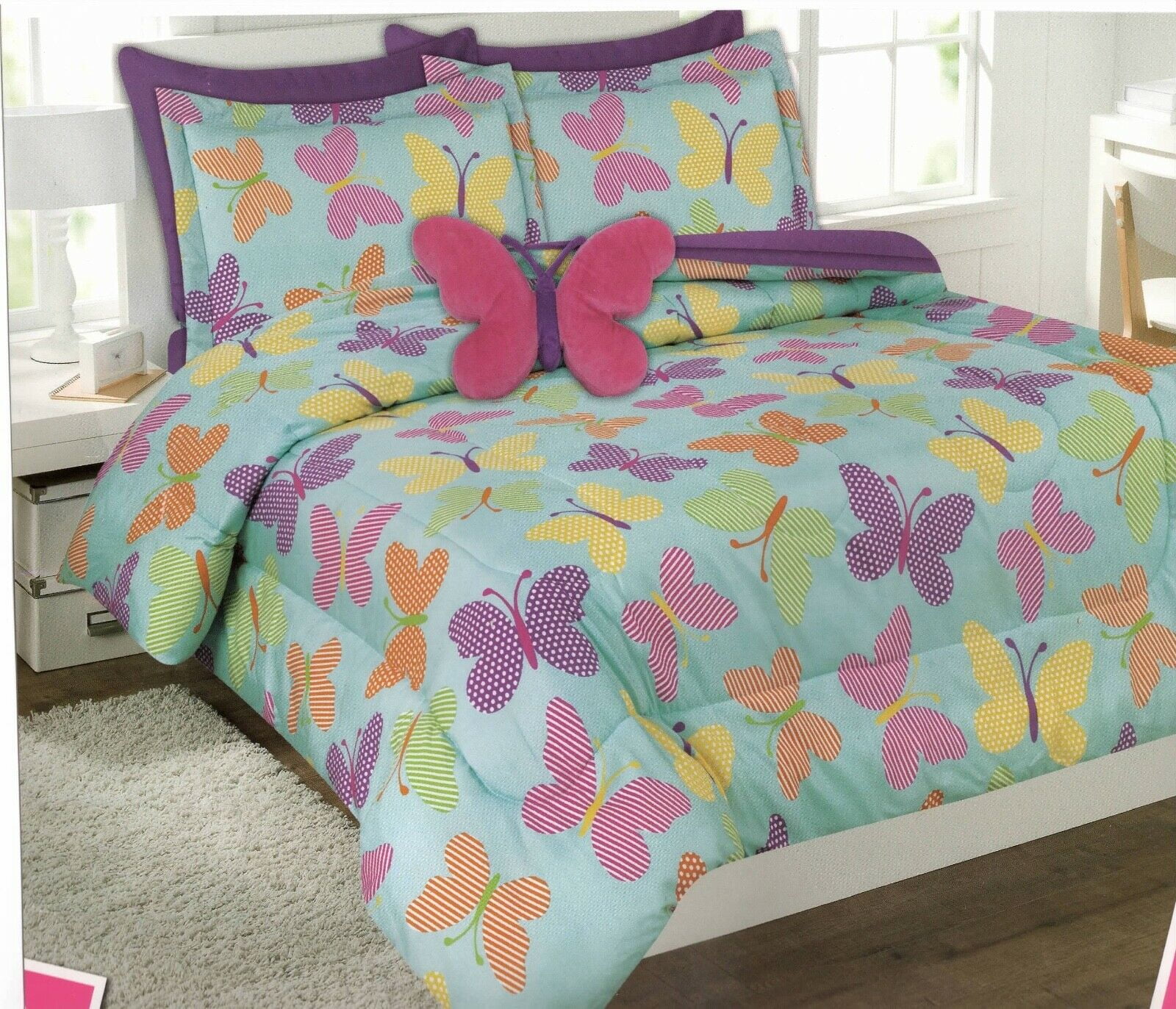 Kids 8 PCS Comforter Set with Sheet Set Twin & Full Size Bed Cover Boys & Girls