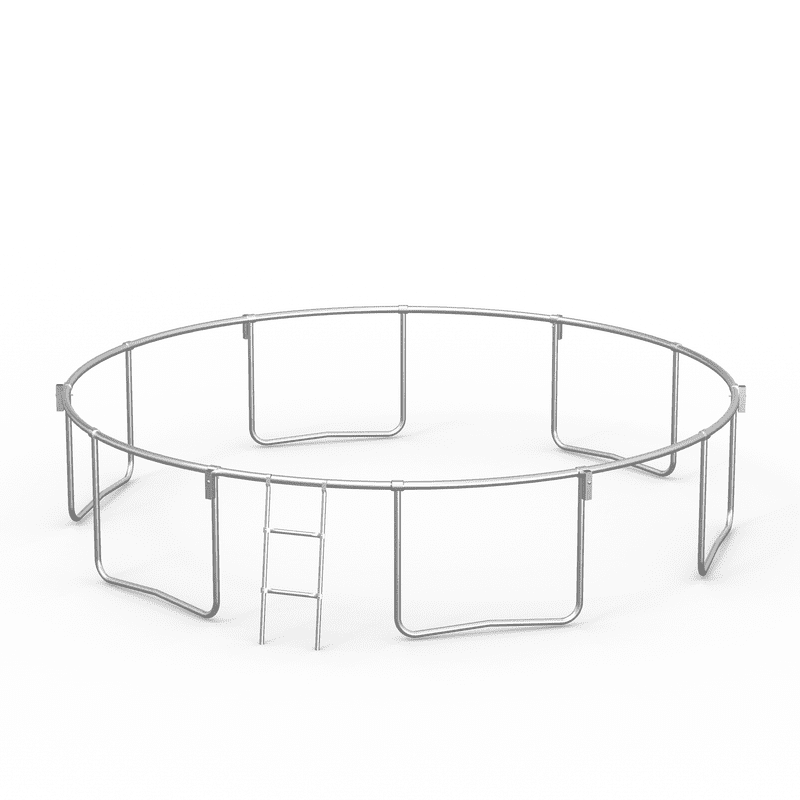 16FT Round Trampoline with Safety Enclosure, Ladder, Galvanized Steel Frame, Outdoor Backyard Trampoline for Kids, Black