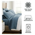thumbnail image 6 of Extra Deep Pocket Twin XL Sheets Set, 4-Piece Ultra-Soft Microfiber Blue Bed Sheets with 21" Deep Twin XL Fitted Sheet, Oversize Flat Sheet, 2 Pillowcases, Coronet Blue, 6 of 9