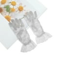thumbnail image 5 of Unique Bargains 1 Pair Sunblock Mittens Floral Thin Sun Block Driving Gloves for Women White, 5 of 5