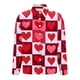 thumbnail image 5 of TaTaai Womens Long Sleeve Valentines Day Print Satin Shirt Button Down Lapel Collar Blouse Silky Loose Fit Spring Top Gift, 5 of 7