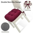 thumbnail image 5 of Shinnwa Chair Cushions 3.5" Thick Tufted Memory Foam Kitchen Chair Cushions Set of 4 Dual-layer Indoor Seat Cushions, 16.5" X 16.5", Non-Slip, Burgundy, 5 of 5