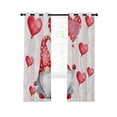thumbnail image 7 of Valentine's Day Blackout Curtains for Bedroom, Red Gnomes Love Heart Ballons Romantic Pink Thermal Insulated Kitchen Drapes with Grommets, Light Blocking Window Treatment, 2 Panels 52" x 90", 7 of 7
