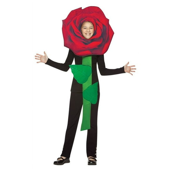 Rasta Imposta Red Rose Flower Halloween Costume, Girls and Boys, Red, Child Size 7-10, 1167-710