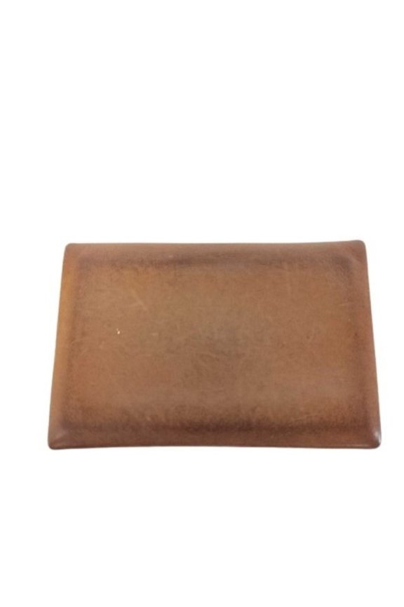 Pre-Owned HERMES Calvi Verso Business Card Holder/Card Case, Brown/Navy Leather, Men's/Women's.