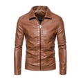 thumbnail image 4 of Chaqueta de cuero para hombre, chaqueta de cuero PU lavada para motocicleta, chaqueta de cuero fina con solapa para hombre, procesamiento para hombre, 4 of 6