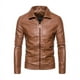 thumbnail image 3 of Chaqueta de cuero para hombre, chaqueta de cuero PU lavada para motocicleta, chaqueta de cuero fina con solapa para hombre, procesamiento para hombre, 3 of 6