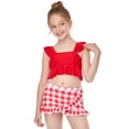 thumbnail image 3 of Penkiiy Toddler Baby Kids Girls Ruffles Print Two Piece Swimsuit Bathing Beach SwimwearGirls Bikini Swimsuits 4-16 On Sale Red 2-3 Years, 3 of 9