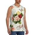 thumbnail image 2 of Uemuo Vintage Bike Flower Butterfly Pattern Men's Sleeveless T-Shirt,Muscle Athletic Tank Top, Moisture-wicking Quick-dry Breathable Classic Tee Top for Gym Run Outdoor Sports-, 2 of 8