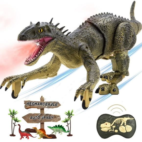 MAMABOO Remote Control Dinosaur Jurassic T Rex Toys for Boys Electronic RC Spray Raptor 2.4Ghz Walking Roaring Tyrannosaurus Rex Realistic 18.1" Rechargeable Birthday Gi