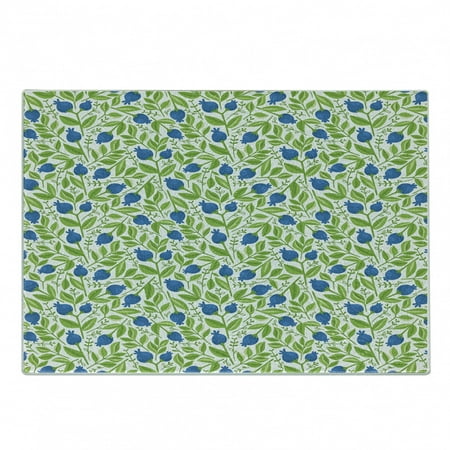 

Fruits Cutting Board Flowering Blueberry Blossoms Vivid Leaf Branches Nature Plants Design Decorative Tempered Glass Cutting and Serving Board Small Size Violet Blue Lime Green by Ambesonne