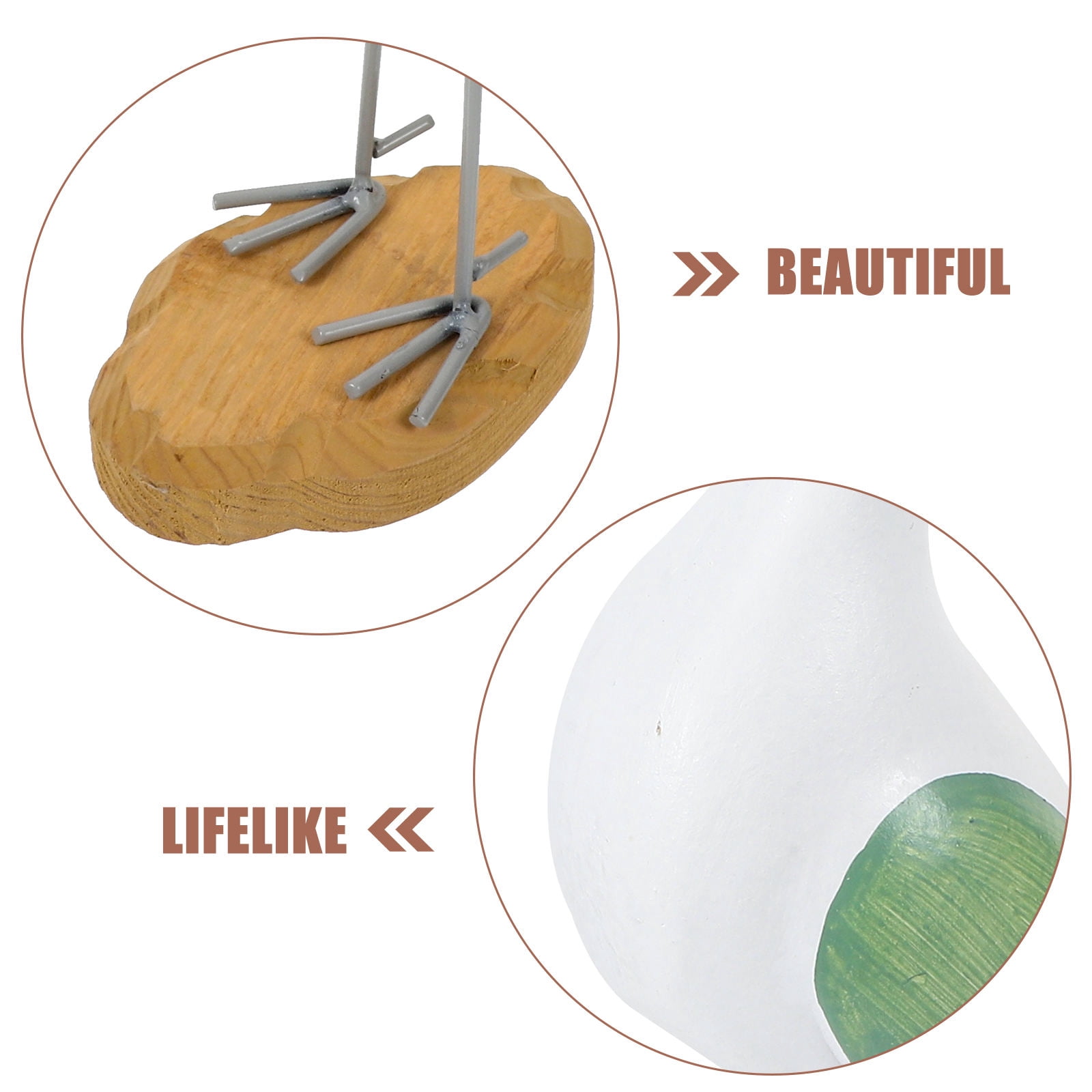 LOLIPPYY Set of 2 Wooden Seagull Bird Sculptures for Home and Garden Decor, Natural Style Coastal Atmosphere