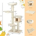 thumbnail image 6 of 68.5" Tall Cat Tree, Multi-Level Modern Cat Tower with Sisal Scratching Posts, Top Perch, Cat Condo, Hammock, Jingling Balls, and Washable Cushions, Cat Tree Tower for Indoor Cats Large Adult, 6 of 14