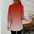 thumbnail image 5 of Vekome Womens Blouses 3/4 Sleeve Plus Size Pullover Tops Collared Casual Tee Shirts Gradient Summer Blouses Red XL, 5 of 5