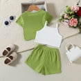 thumbnail image 5 of LUOGENLI Girl Summer Outfits Size 6T Toddler Girls Short Sleeve Solid T Shirt Tops Shorts Vest Outfits Back to School Outfits for Girls 7Th Grade Girls Summer Outfits Size 6-9 Months 18-24 Months, 5 of 7