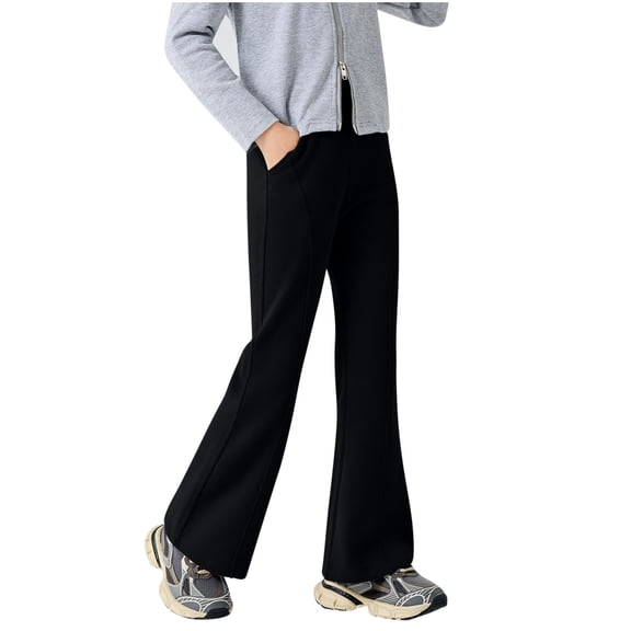 IFNWSV Girls Leggings 3 Pack Thin Elastic Waist Tight Bottom Daily Wear Black 9-10 Years
