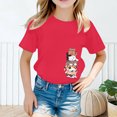 thumbnail image 2 of Curuila Kid Girls Tops Cartoon Print Crew Neck Short Sleeve Tee Summer Casual Loose T Shirt Hot Pink Size 2-4 Years, 2 of 4