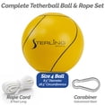 thumbnail image 4 of Sterling Sports Full Size Rubber Tetherball Ball with Rope and Carabiner, Yellow, 4 of 7
