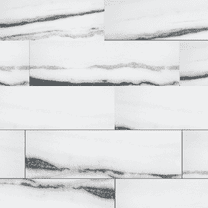 The Tile Life Penthouse White Fantasy Porcelain Subway Tile - 4 x 12 in. - Glossy - 20-Piece - Floor, Wall, Backsplash