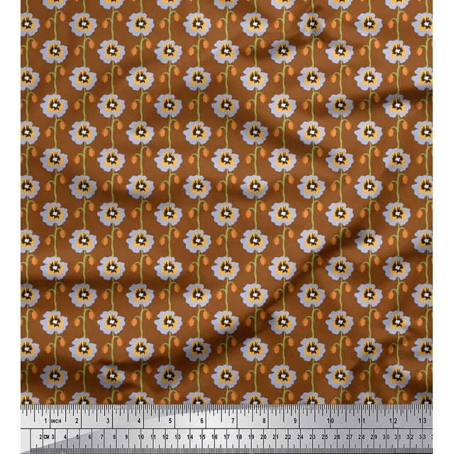 Soimoi Poly Georgette Fabric Artistic Floral Fabric Prints By Yard 52 Inch Wide