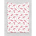 thumbnail image 1 of Cherry Tapestry, Pinkish Summer Season Layout of Fruit with Leaf and Hearts Botany Art, Wall Hanging for Bedroom Living Room Dorm Decor, 40W X 60L Inches, Dark Coral Green White, by Ambesonne, 1 of 2