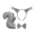 thumbnail image 4 of Kit de disfraz de cola de animal, diadema de cosplay para festival, escenario, cumpleaños gris, 4 of 8