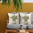thumbnail image 3 of Green Eucalyptus Leaves Pillow Covers 16X16 Inch Spring Summer Farmhouse Couch Pillow Cases Watercolor Leaf Throw Pillows Set of 2 Home Decor for Living Room Bedroom Bed Cushion Outdoor, 3 of 6