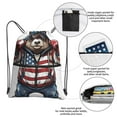 thumbnail image 3 of Vsdgher Patriotic Boxing Bear Art Drawstring Backpack Water Resistant String Bag Sports Sackpack Gym Sack for Men Women, 3 of 6