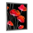 thumbnail image 2 of Designart 'Abstract Red Flower Detail On Black Background II' Traditional Framed Art Print, 2 of 4