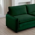 thumbnail image 5 of Modern L-shaped Sectional Sofa with Green Corduroy and One Footrest (220×80×75cm), 5 of 14