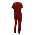 thumbnail image 5 of Pavied Two Piece Sets,Lounge Sets,Women's Two Outfit Short Sleeve Pullover With Drawstring Long Pants Tracksuit Jogger Set,Matching Sets,Womens Sweatshirt,Tracksuit for Women,Fall Outfits,Wine L, 5 of 7