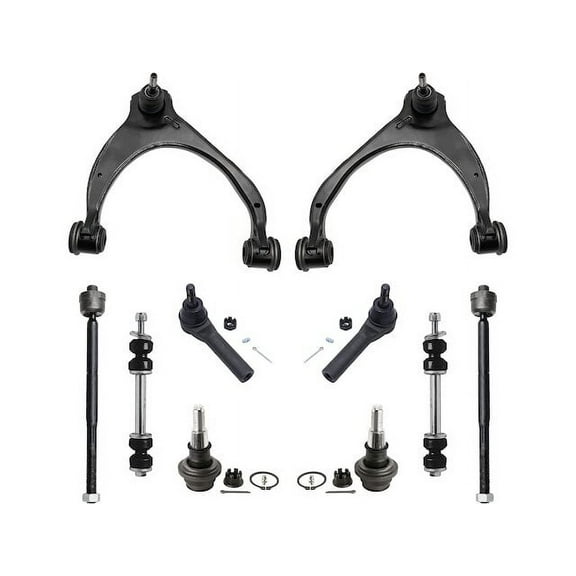 Front Control Arm Ball Joint Tie Rod End and Sway Bar Link Kit - 10-Piece - Compatible with 2014 - 2018 Chevy Silverado 1500 (with Stamped Steel Arms) 2015 2016 2017