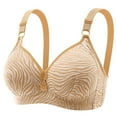 thumbnail image 2 of YWDJ Comfy Bras for Womens Comfy Bras No Underwire Lounge Bras Adjustable Straps Half Cup Push up Wrap Comfortable Bras Padded Plus Size Comfort Bras Bras Beige XL, 2 of 3