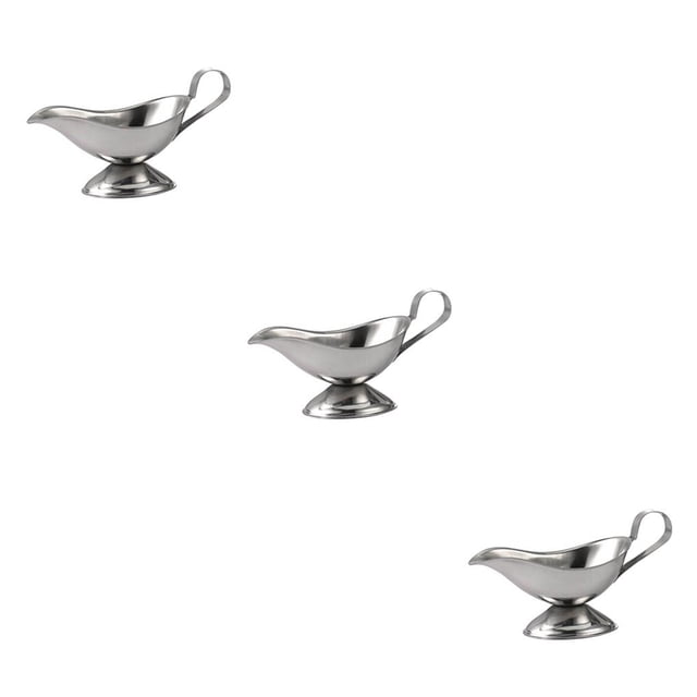 Bearachild Recipiente de acero inoxidable para salseras, para condimentos, dispensador de salsa con asa, de cocina para café, suministros de Type4 NO4 Bearachild CBP105374