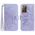 thumbnail image 2 of Feishell Slim Wallet Case for Samsung Galaxy Note 20 Ultra,for Men Women,Sunflower Embossed Pattern PU Leather Flip Cover Magnetic Closure Folio Card Slots Kickstand Phone Case with Hand S,Lightpurple, 2 of 11