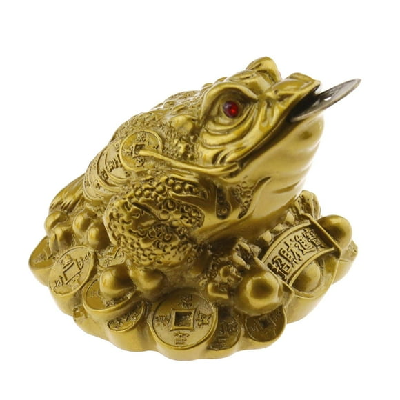 SING F LTD Feng Shui Grenouille Porte-Bonheur avec une Pièce, Charme Richesse Chinoise, Statue de Tableau de Bord Maison Voiture Décoration Bureau Cadeau