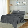 thumbnail image 4 of Ruvanti Queen Sheets Set - Luxurious Silky Soft Microfiber Bedding - Cozy & Comfy - 15 inch Deep Pocket (Fits up to 17") Hotel Bed Sheets - 4 Pcs - Dark Grey, 4 of 8