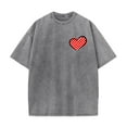 thumbnail image 4 of hotojiny Mens Oversized T-Shirts Fashion Loose Fit Crewneck Tshirt Streetwear Heart Short Sleeve Tee Shirt Summer Tops, 4 of 5