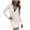 White, variant on Herrnalise Women’s Dresses Summer 2024 Fashion Casual Solid Color WaistHips Lapel Zipper Long Sleeve V-Neck Dresses S-3XL
