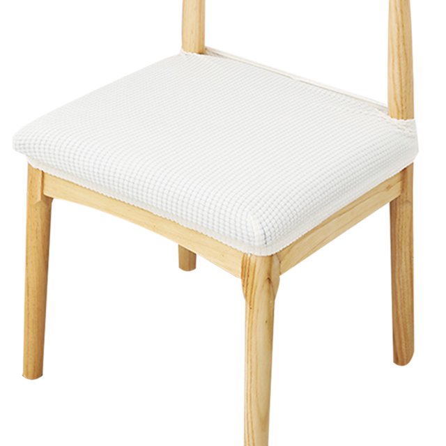 Paquete de 2 fundas elásticas para asientos de sillas de jacquard para comedor, fundas extraíbles para asientos de sillas para comedor