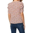 thumbnail image 3 of INSPIRE CHIC Women's Sweetheart Neck Short Sleeve Summer Floral Blouse XS Light Purple, 3 of 5
