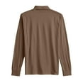 thumbnail image 7 of Hearthz S-4XL Men's Polo Shirts V-Neck Collared Long Sleeve Tshirts Shirts for Men Big and Tall Men Plain T Shirts Brown XXXL, 7 of 7