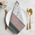 thumbnail image 2 of Grey Stripes Abstract Cloth Napkins, Geometric Spring Flowers Country Washable and Reusable Dinner Napkins Set of 8, Table Napkin for Kitchen Party Birthday Wedding Hotel Housewarming 20"x20", 2 of 9