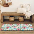 thumbnail image 4 of Pioneer Flower Floral Print Pattern Bathroom Rugs Mat, Non Slip Microfiber Bathroom Rug with Rubber Backing, Soft Mats for Bathroom Floor Tub Shower, 17"x47", 4 of 5