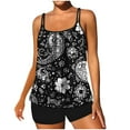 thumbnail image 2 of Frostluinai Women's Boho Tankini Swimsuit Vintage Graphic Print Two Piece Bathing Suit with Boyshorts Adjustable Strap Beach Swimwear Gifts, 2 of 6