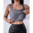 thumbnail image 6 of Women'S U Neck Shapewear Built-in Bra Tank High Strechy Sleeveless Slim Fit Tops Camisole Tops Blue M, 6 of 8