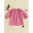 thumbnail image 3 of aturustex Little Girl Christmas Plaid Dress 3T 4T 5T 6T 7T Toddler Baby Santa Claus Embroidery Princess Dress Shirred Round Neck Party Dress Ruffle Lo Kids Fashion Loose Casual Daily Outfits, 3 of 6