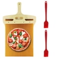 thumbnail image 3 of Pala de madera deslizante FLhrweasw para pelar pizza para hornos interiores y exteriores, 3 of 9
