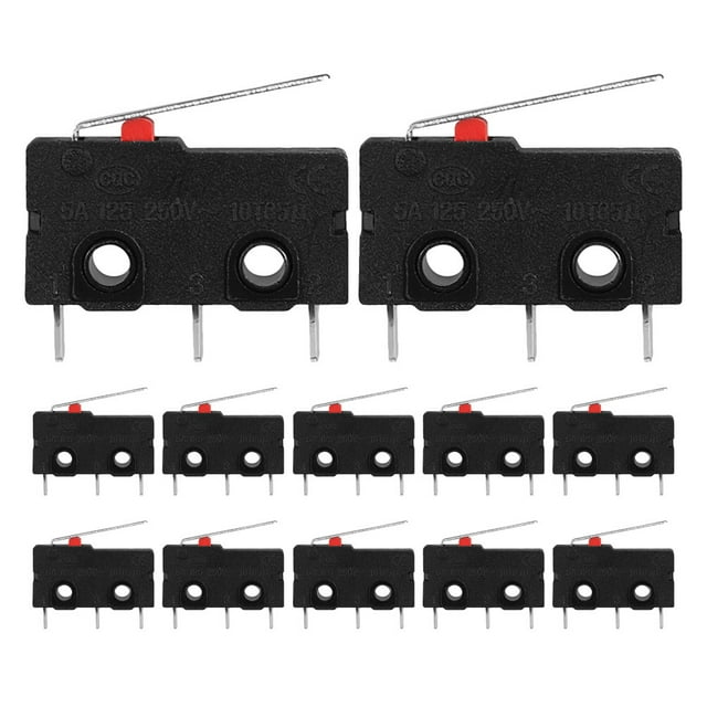12Set Black Micro Limit Switch for Mechanical Equipment Compact Tiny Limit Detection